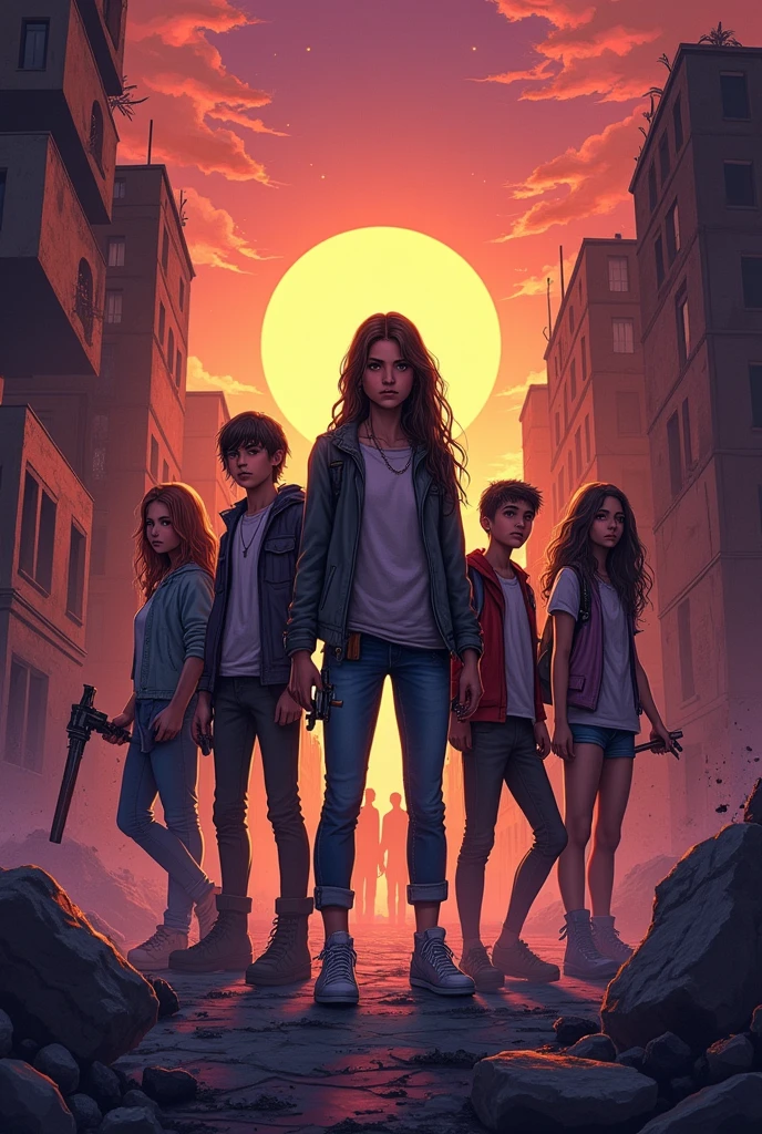 Create a book cover for Rising Ashes that’s about agers who are trying to survive a zombie apocalypse