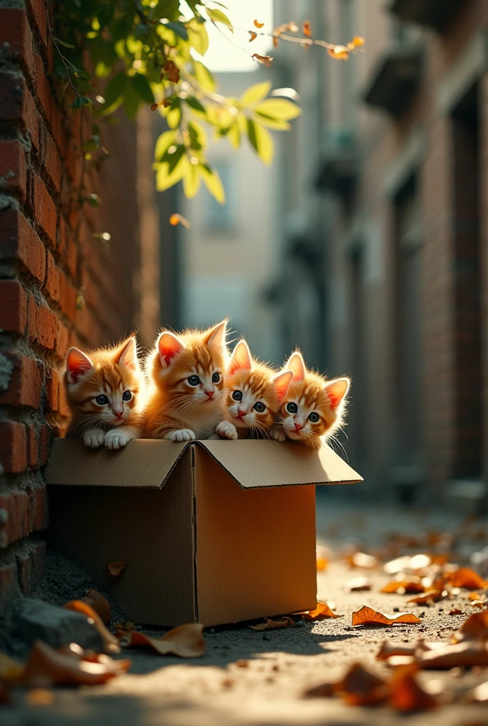 CATS IN A CARDBOARD BOX ABANDONED 