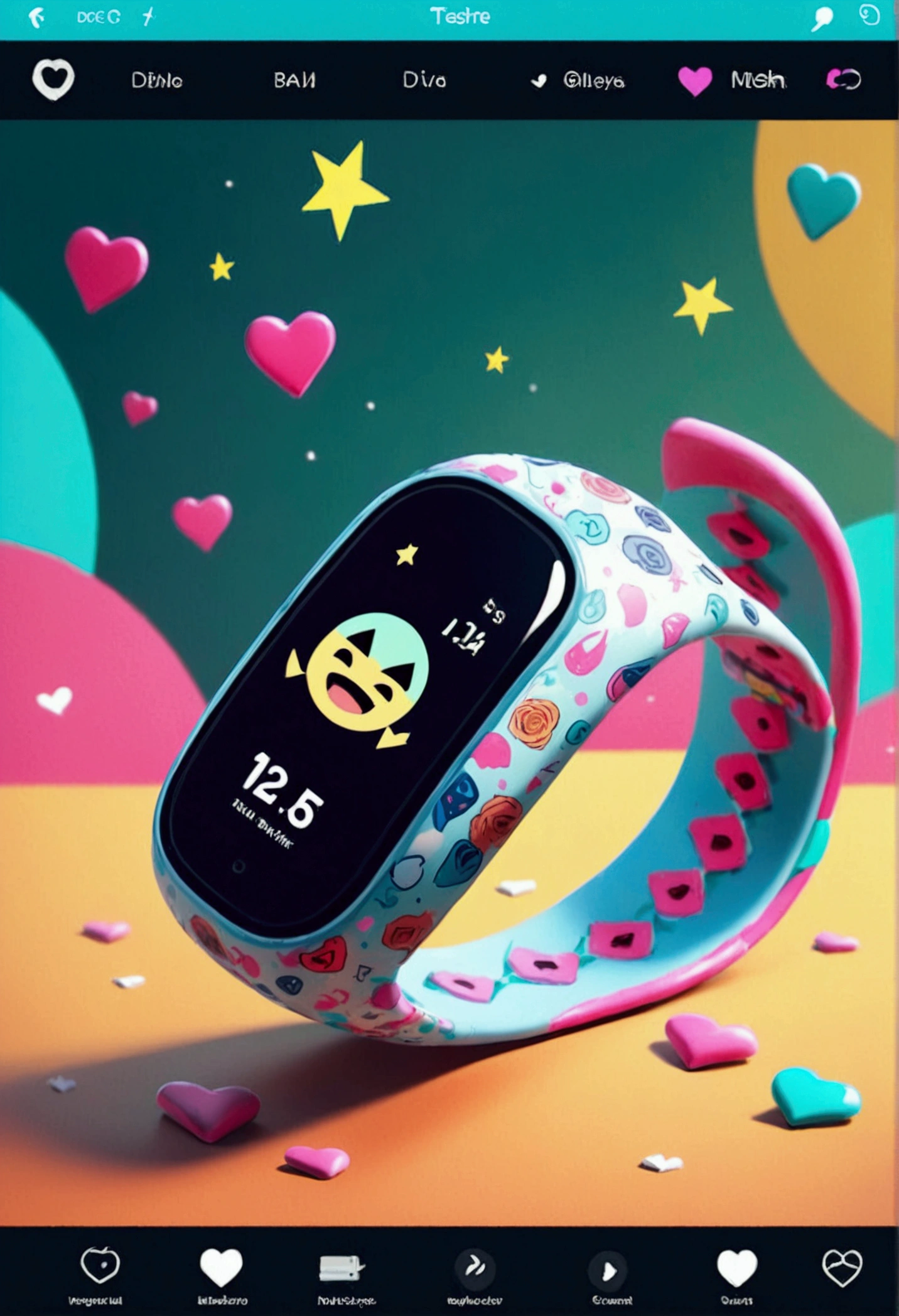 Create a digital plastic bracelet with a charming design 