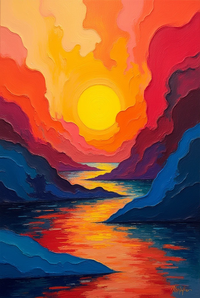 Create drawing. theme: summer morning. Reference work: red - yellow-blue" de Wassily kandinsky, try to demonstrate the characteristics of the movement studied, types of brush strokes, colors