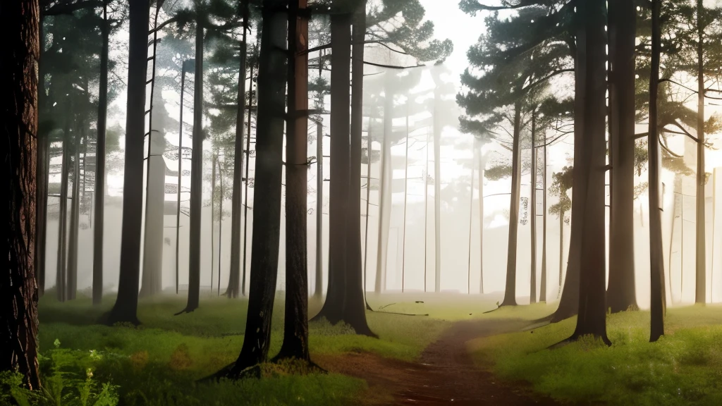 tall pine trees in a forest with a foggy sky, pine forest, florida, pine forests, sparse pine forest, swamp forest, lush evergreen forest, in serene forest setting, evergreen forest, serene forest setting, lush forest landscape, tropical forest, lush forest in background, dark pine trees, marsh vegetation, peaceful lushious forest, dense forest