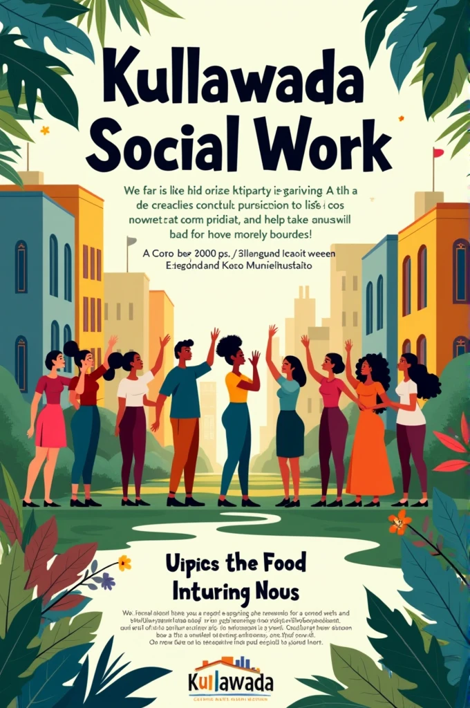 A flyer that says: powerful and unique kullawada social work, block beautiful