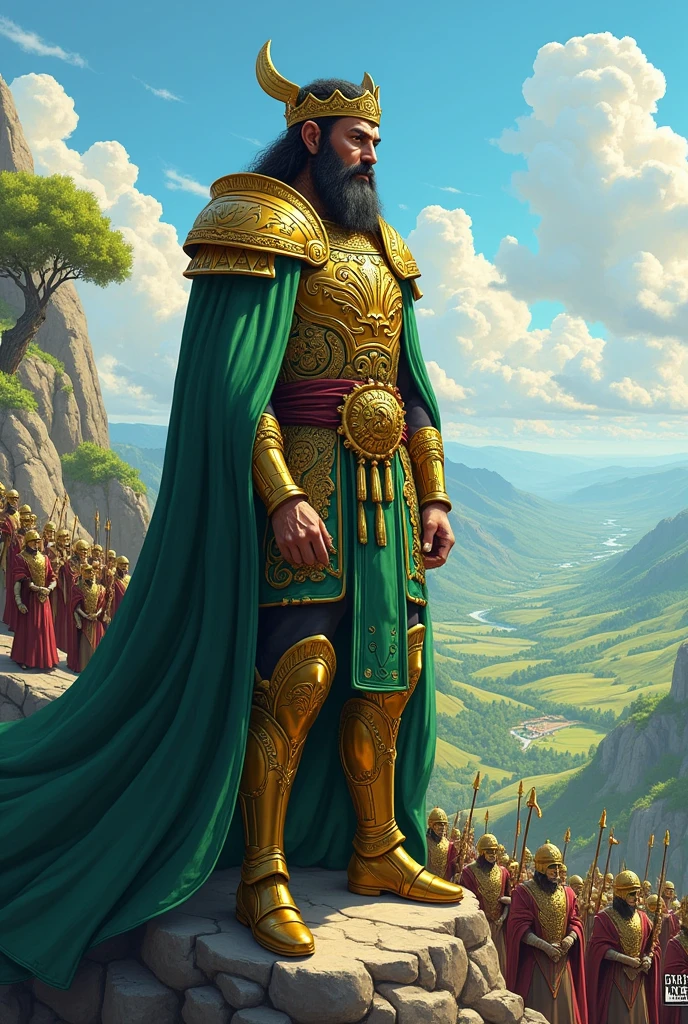 Agantuk the Continent Maker text book cover with a king with many soldiers 