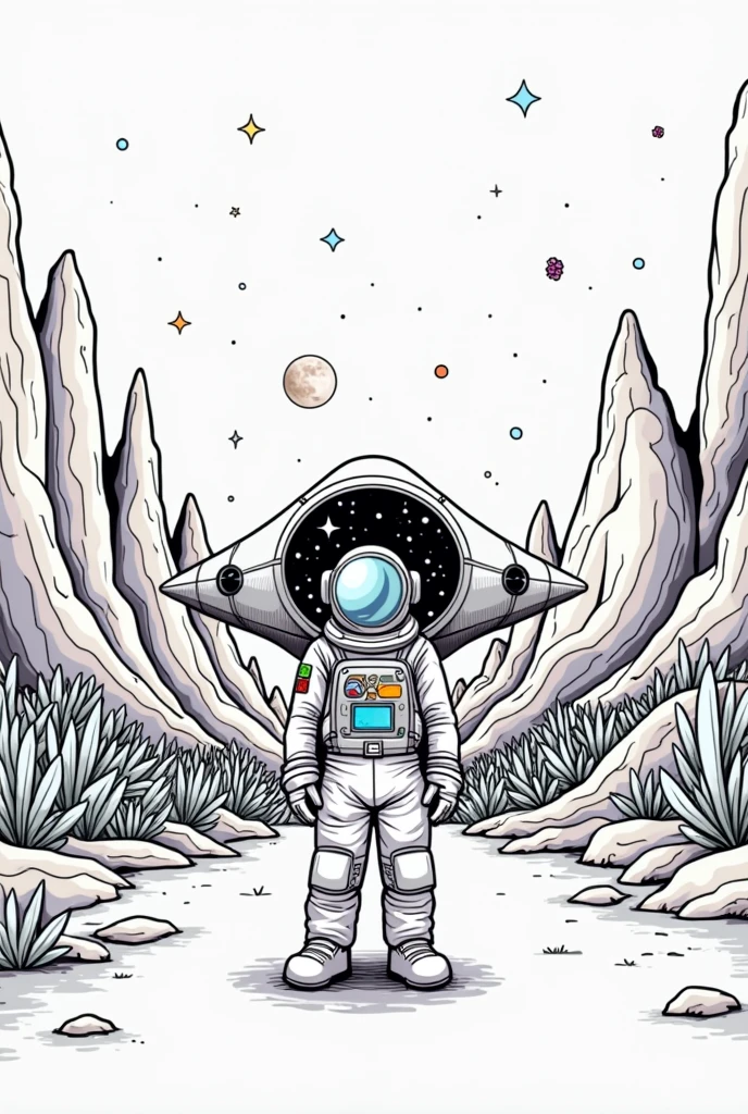 Create an image of this in front of a spaceship