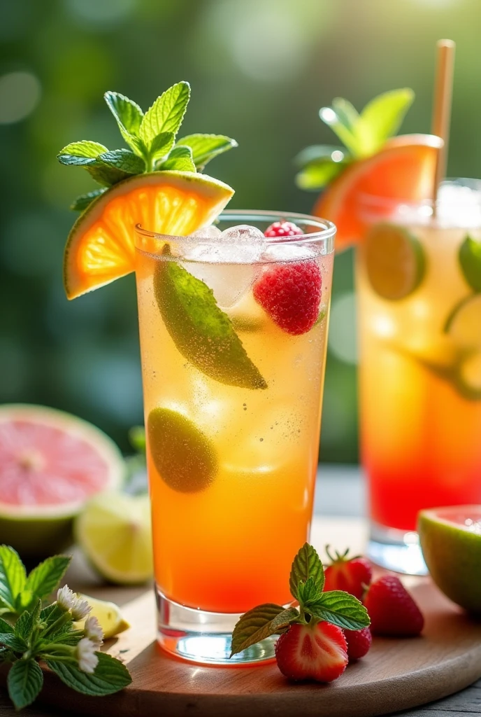 Create a colorful liquor that mentions the ingredients and is refreshing, youthful and representative of union 