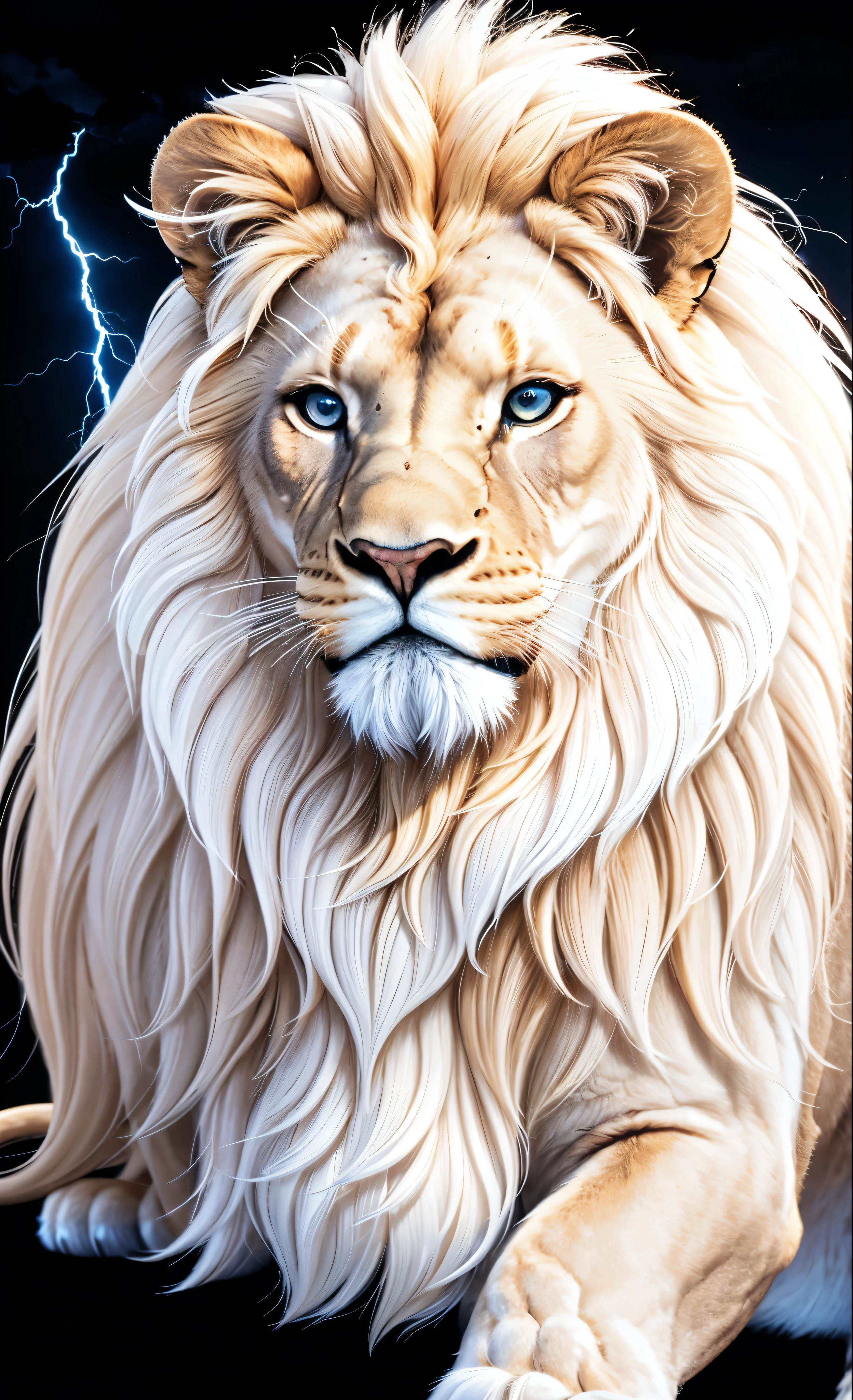 Lion, Divine Lion, naturals, thunder, Realistic Lion, rey, realistic detailed, sunset light, sky, Sol noturno, realistic detailed 16K, Eletricidade Detalhada 8k, Darkness Background, Texturas realistas de 8k, Cores photorrealistic 8k, fire azul, realistic detailed Fire Bolt, sky Light Detailed, Power of thunder, Divine Realistic, gold color, our divine, Golden light, naturey, Linda, Rendering, photorrealistic, UltraHigh definition, 4K, detailed textures, thunder, detailed shadows, detailed colors, neon blue, blue light, lightning strikes, blue power, naturey Linda, Great Divine, peaceful face, naturalss, lightning strike, Electric power screw, detailed contrast, realistic contrast, high resolution, detailed colors, fire, villany, divine creature, 8k FullHD, realistic detailed, 16K, 8k, High definition, detailed contrast, realistic contrast, high resolution, detailed colors, fire, villany, divine creature, 8k Realistic Lion Face, realistic detailed, chic, elegance