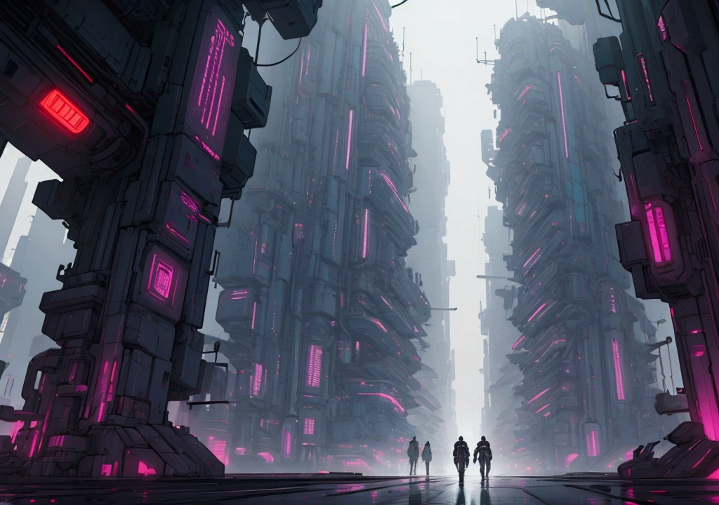 cyberpunk-style futuristic city