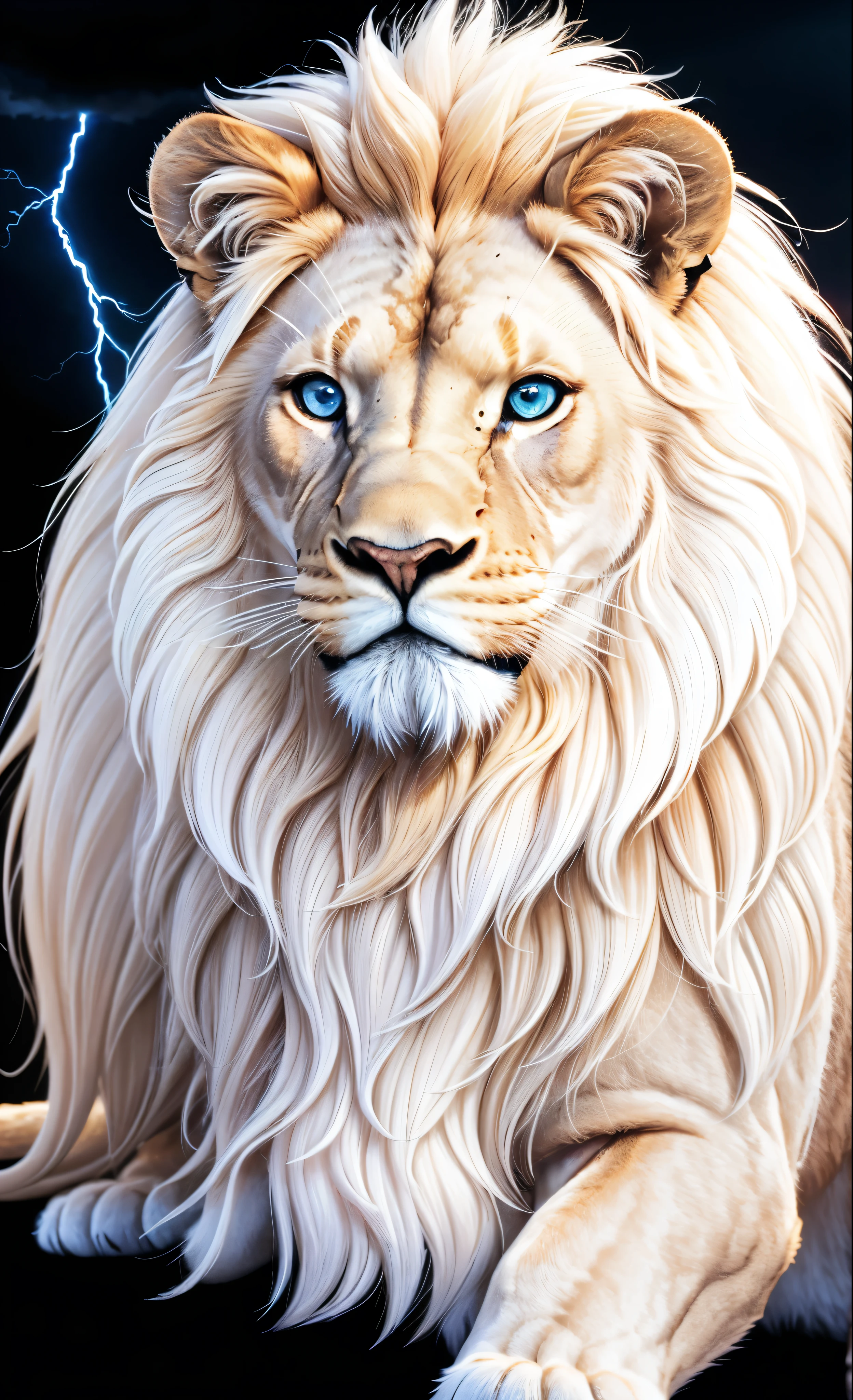 Lion, Divine Lion, naturals, thunder, Realistic Lion, rey, realistic detailed, sunset light, sky, Sol noturno, realistic detailed 16K, Eletricidade Detalhada 8k, Darkness Background, Texturas realistas de 8k, Cores photorrealistic 8k, fire azul, realistic detailed Fire Bolt, sky Light Detailed, Power of thunder, Divine Realistic, gold color, our divine, Golden light, naturey, Linda, Rendering, photorrealistic, UltraHigh definition, 4K, detailed textures, thunder, detailed shadows, detailed colors, neon blue, blue light, lightning strikes, blue power, naturey Linda, Great Divine, peaceful face, naturalss, lightning strike, Electric power screw, detailed contrast, realistic contrast, high resolution, detailed colors, fire, villany, divine creature, 8k FullHD, realistic detailed, 16K, 8k, High definition, detailed contrast, realistic contrast, high resolution, detailed colors, fire, villany, divine creature, 8k Realistic Lion Face, realistic detailed, chic, elegance