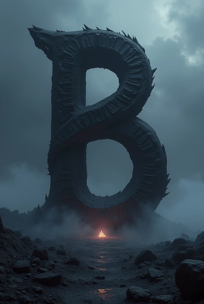 Long with the letter B dark version