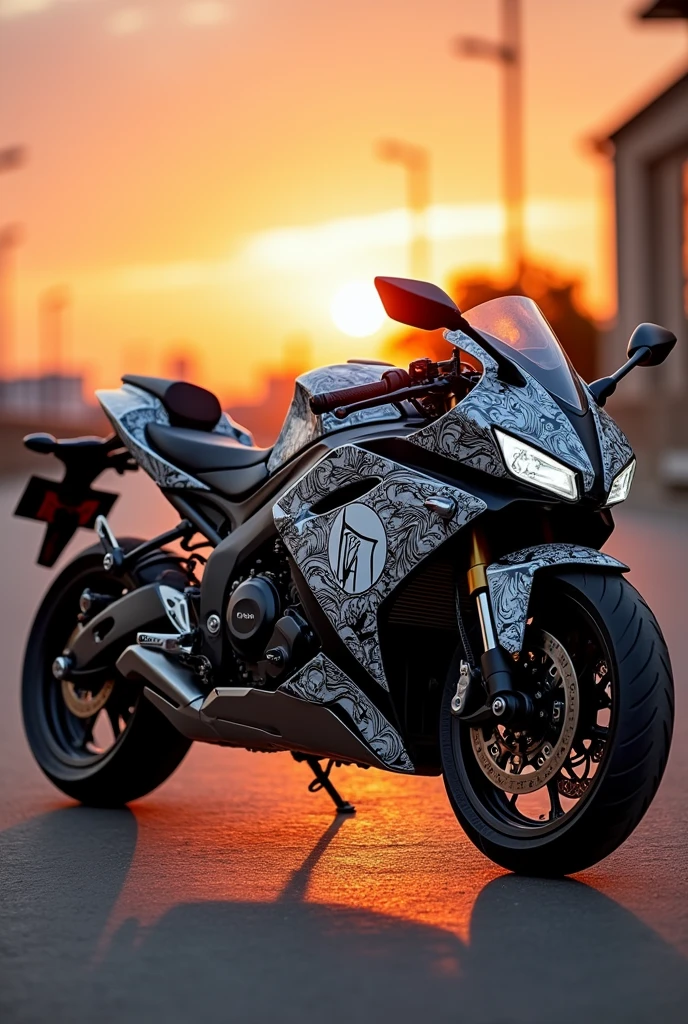 White custom decals for Kymco uni k motorcycle