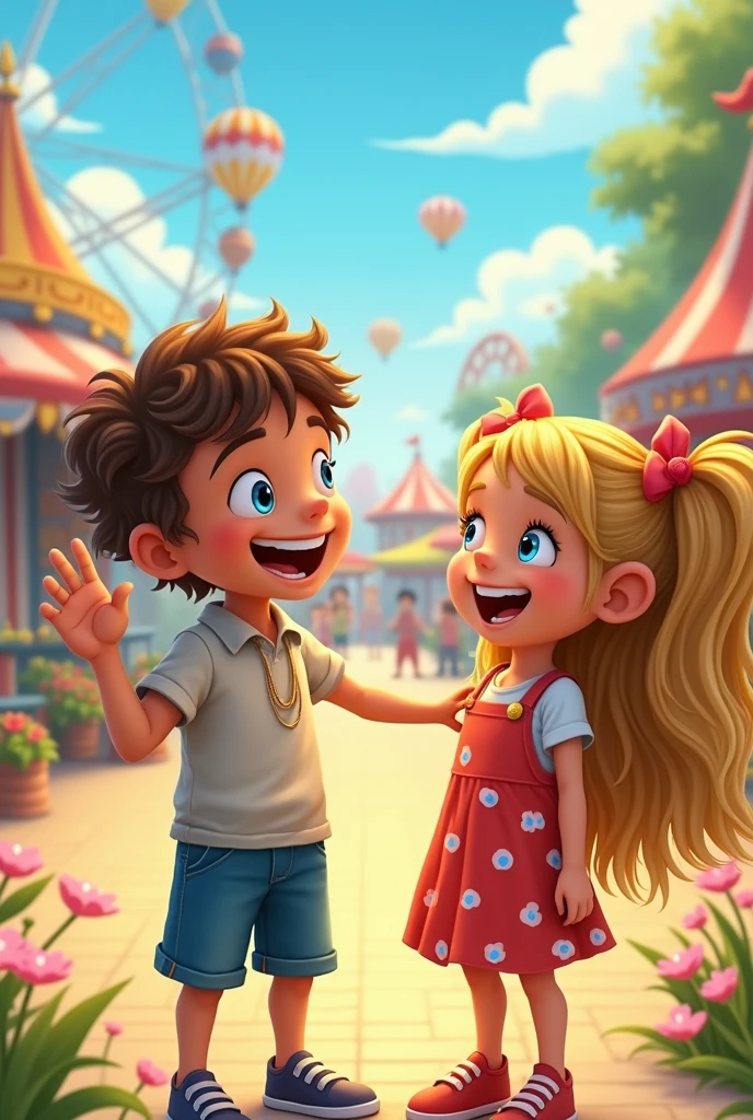 Boy saying let's go there to love saying to his girlfriend 

