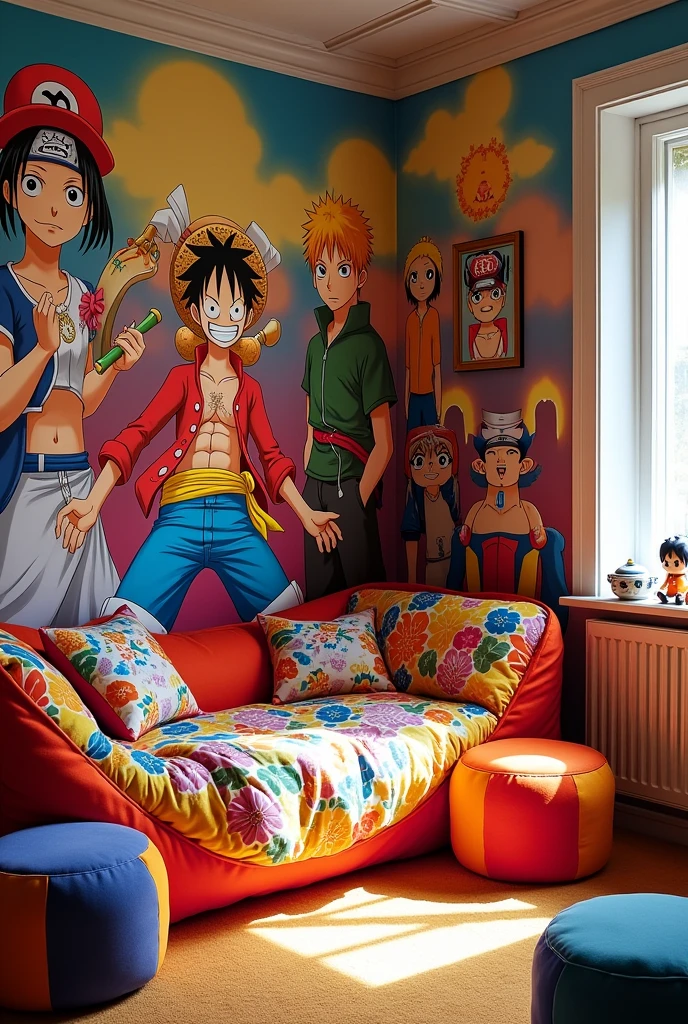 create a room with luffy characters wallpaper, Yusuke Urameshi, Ichigo, Sanji, zoro, chopper,Naruto, kakashi
