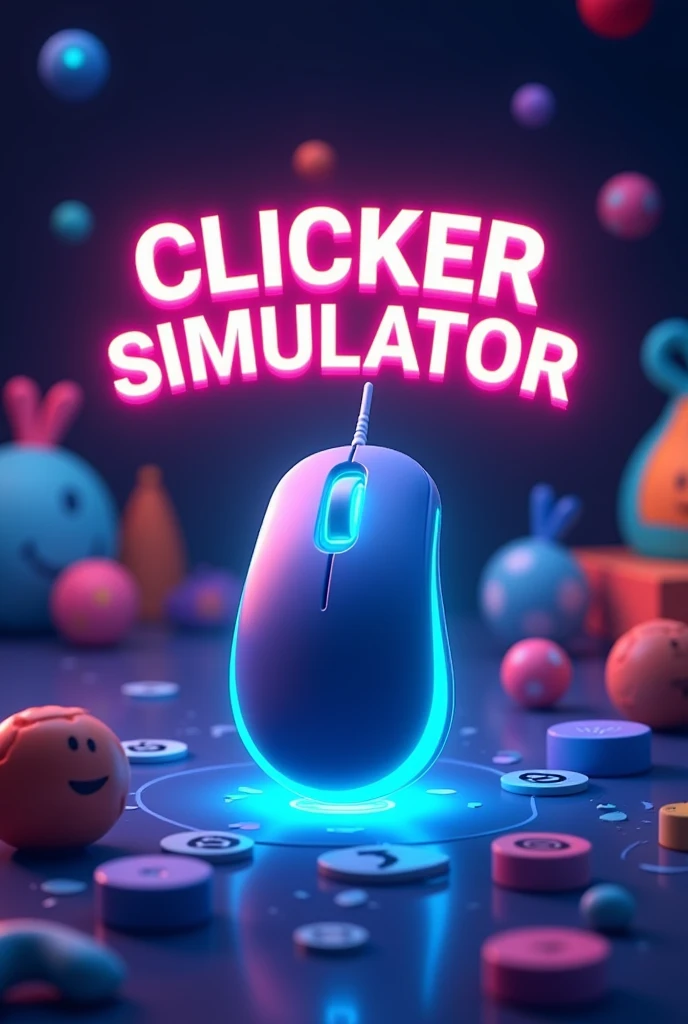 A mouse pointer is in the middle of the image with the title Clicker Simulator