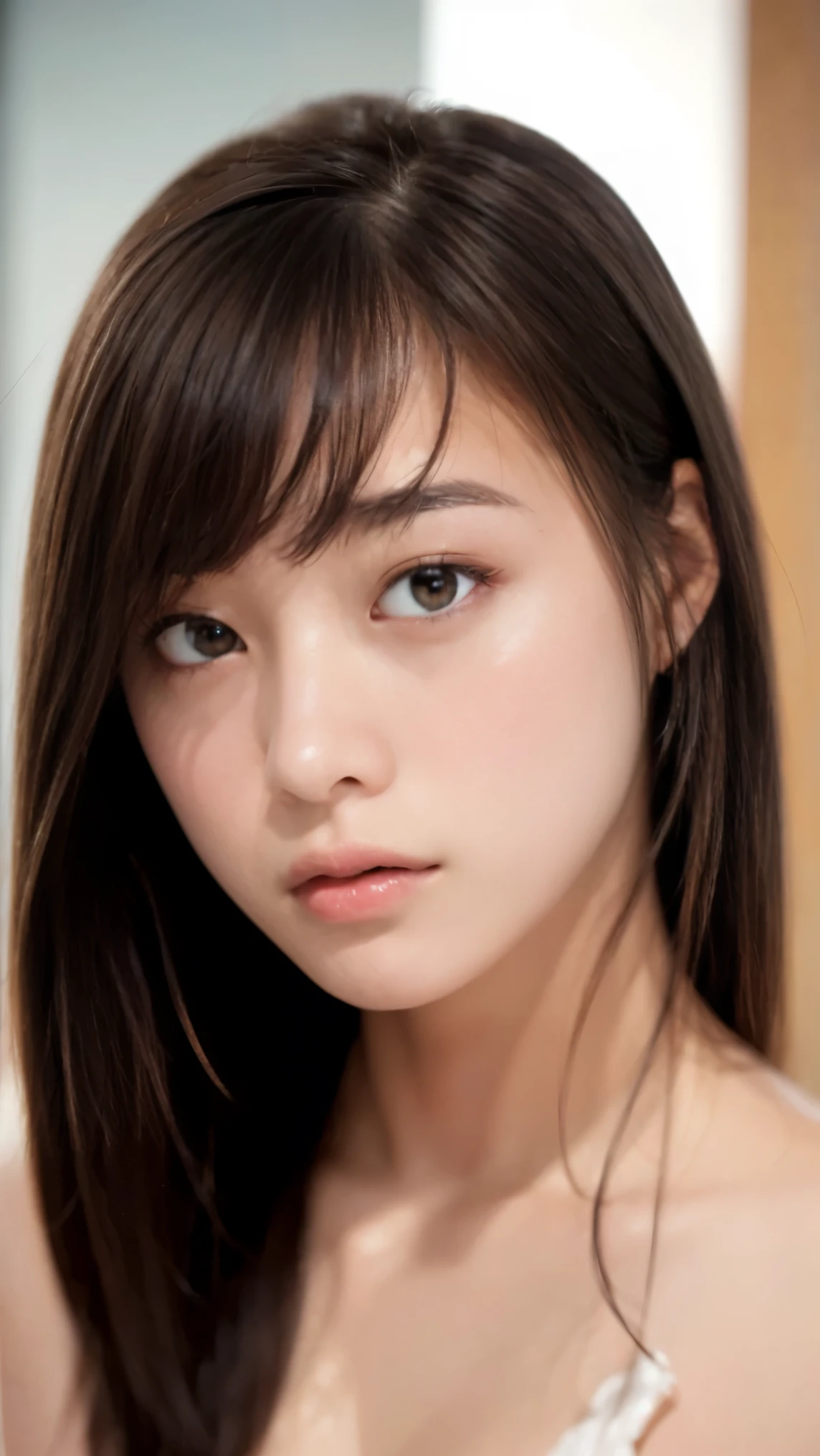 Memory correction:255, Everything modern:1.66, Cute Japanese Women Photos, smile, 20-year-old, Oil for straight, one-length hair＆Hair balm:1.55, (photo Realistic:1.4), (hyper Realistic:1.4), (Realistic:1.3), (Smoother lighting:1.05), (Improving the quality of cinema lighting:0.9), 32K, 1 person,20-year-oldの, Realistic lighting, Backlight, The light shines on your face, Ray Tracing, (Bright light:1.2), (Improvement of quality:1.4), (Highest quality Realistic textured skin:1.4), fine grain, Detailed face,(smile:0), (Emphasis on face close-up:1.3), (Enhances the beauty of skin texture:1.1),((Extremely precise and accurate anatomy:1.0)), (Enhances the beauty of skin texture:1.1), Clean and glowing skin, mesh, thin:1.2, (Realistic:1.3), Realisticなライティング, (Smoother lighting:1.05), 32K, One Japanese woman, fine grain, Detailed face, (Film Grain:1.1),(Accentuates body lines:1.1), High resolution, Natural look, Kind eyes, Improves hair quality, Delicate light and shadow, Transparent muscles, Graceful pose, Beautiful Eyes, Sharp details, Soft light reflection, Beautiful contours, Delicate skin tone, Fine hair texture,Cute Japanese Women Photos,