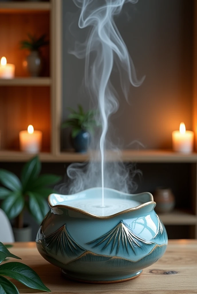 the waterfall effect of the back flaw incense burner