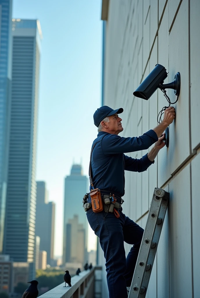 set up security cameras
