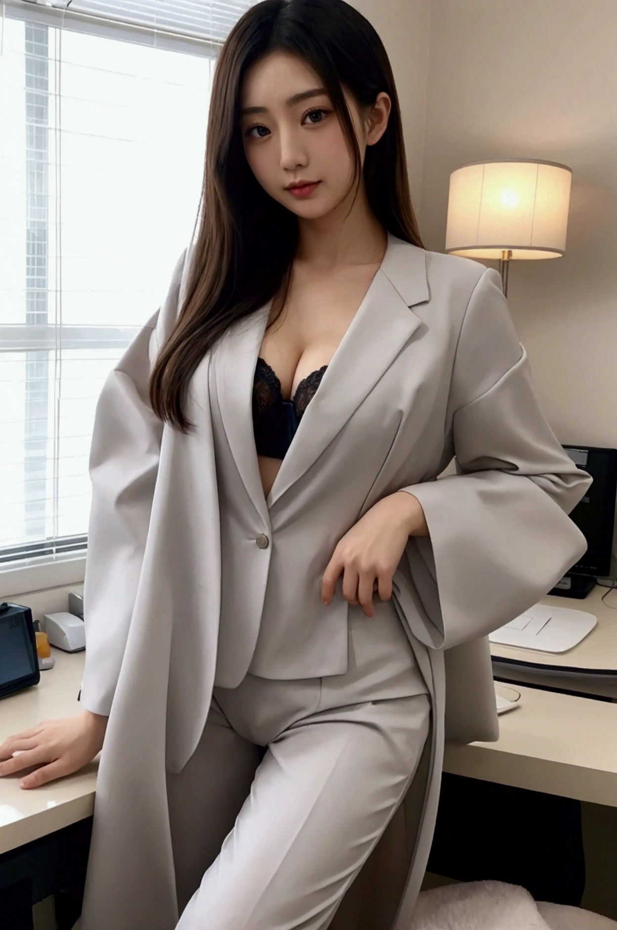 Japanese OL、Formal attire considered sexy、シースルー、Working in the office、Show your underwear