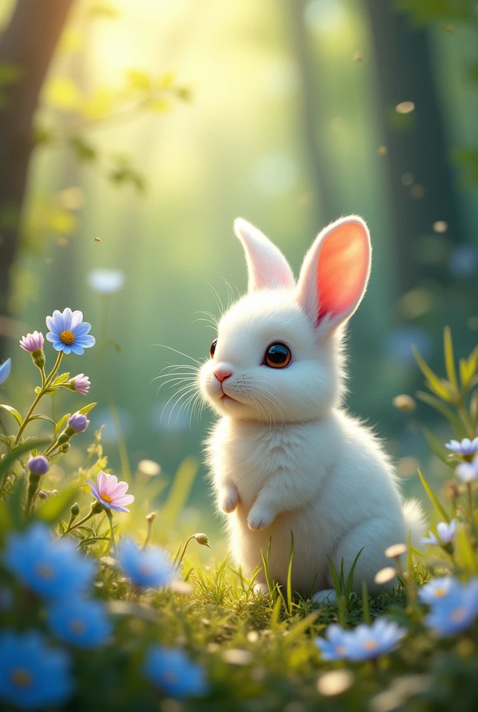 Il était une fois un petit lapin nommé Luna. Luna vivait dans une belle forêt avec beaucoup d’autres animaux. Tous les matins, Luna aimait se promener et découvrir de nouvelles choses. Un jour, en sautillant, Luna trouva une toute fleur bleue qui n’avait jamais été vue dans la forêt. La fleur avait l’air triste car elle était toute seule.