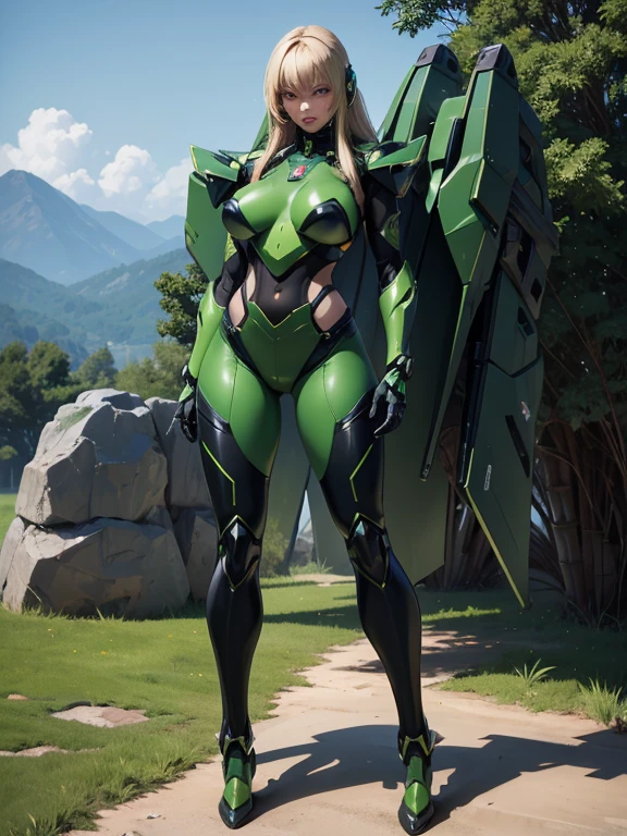 Beautiful woman in a green uniform holding a gun, mechanical bikini, tattered military gear, mechanized soldier girl, oversized mechanical exoskeleton arms and legs, inspired by Masamune Shirow, girl in mecha armor, clothed in military armor, mechanized valkyrie girl, cushart kenz, cool mecha style, bikini-armor, infantry girl, Bare Skin, Athletic Well Toned Body, sweaty skin, Barely Clothed, cammo patterns, Beautiful Face, dieselpunk Theme, Fiverr Dnd Character, Octane Render, Digital Art, Extreme Detail, 4k, Ultra Hd, Polished, Beautiful, Hyperdetailed, Intricate, Elaborate, Meticulous, Photorealistic, Sharp Focus, Wlop, Character Design, Unreal Engine, 3d Rendered, Volumetric Lighting, Reflections, Glossy, Digital Illustration, Pose, Suggestive Pose, Lewd, Full Body Shot, naked, vissible nipples, puffy vagina, anatomically correct 💖❤💕💋