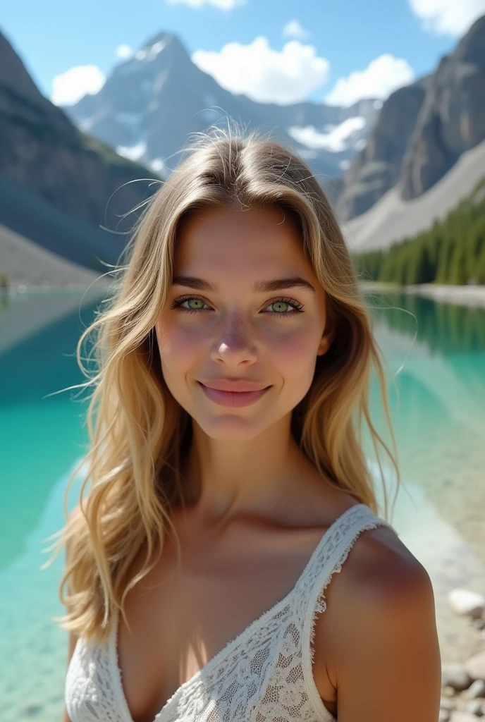 Beautiful moraine, Very detailed, 21 years, innocent face, green eyes, High resolution, masterpiece, Best Quality, intricate details, Very detailed, sharp focus, detailed skin, texture de peau réaliste, texture, detailed eyes, professional, 4k, charming smile, filmed in canon, 85mm, shallow depth of field, Kodak Vision Color, perfectly fitted body, extremely detailed, Photography_\(ultra\), Photorealist, realist, Post treatment, maximum details, roughness, real life, ultra realist, photorealism, Photography, 8k uh, Photography, work, Office