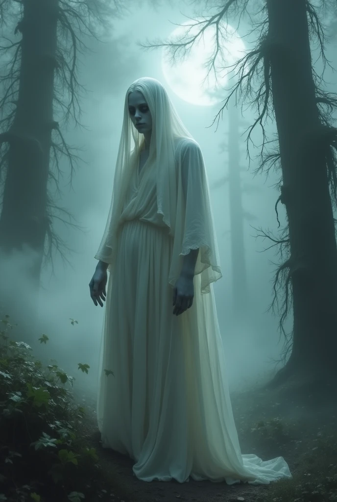Image of a ghostly figure seeking help, with a look of longing and sadness