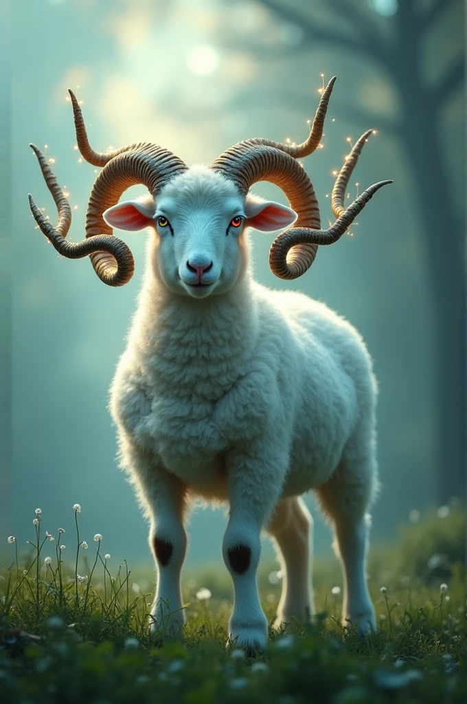 A lamb with seven horns and seven eyes