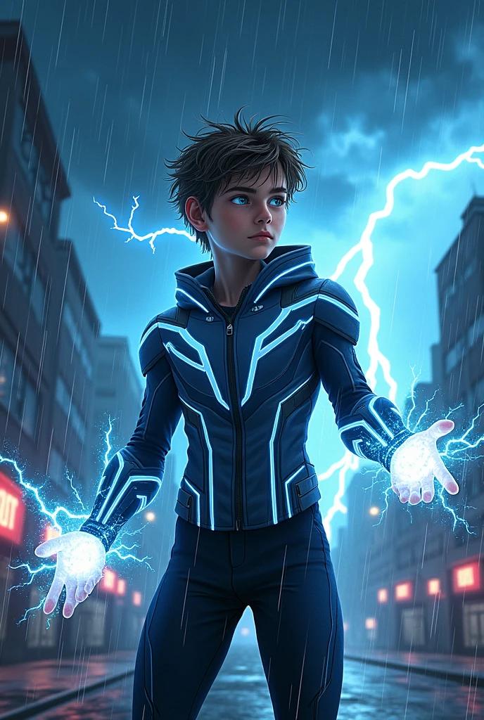 r boy with lightning power