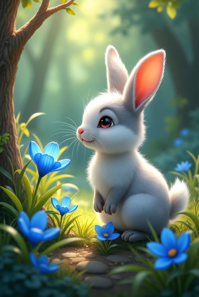 Il était une fois un petit lapin nommé Luna. Luna vivait dans une belle forêt avec beaucoup d’autres animaux. Tous les matins, Luna aimait se promener et découvrir de nouvelles choses. Un jour, en sautillant, Luna trouva une toute fleur bleue qui n’avait jamais été vue dans la forêt. La fleur avait l’air triste car elle était toute seule.
Luna décida alors de s’occuper de cette fleur. Elle lui apportait de l’eau tous les jours, lui chantait des chansons et lui racontait des histoires. Petit à petit, la fleur se mit à grandir, ses pétales devenaient de plus en plus brillants, et elle était de moins en moins seule, car de nombreuses autres fleurs commençaient à pousser autour d’elle.
Grâce à Luna, la forêt devint encore plus belle, avec plein de fleurs bleues partout. Les autres animaux de la forêt étaient très contents et venaient souvent voir Luna et ses fleurs pour jouer et se reposer à l’ombre. Luna était très fière de ce qu’elle avait fait, et elle se disait que même un petit lapin pouvait faire de grandes choses en prenant soin des autres.
Et ainsi, la forêt de Luna resta toujours un endroit merveilleux, rempli de couleurs et de joie. Fin.