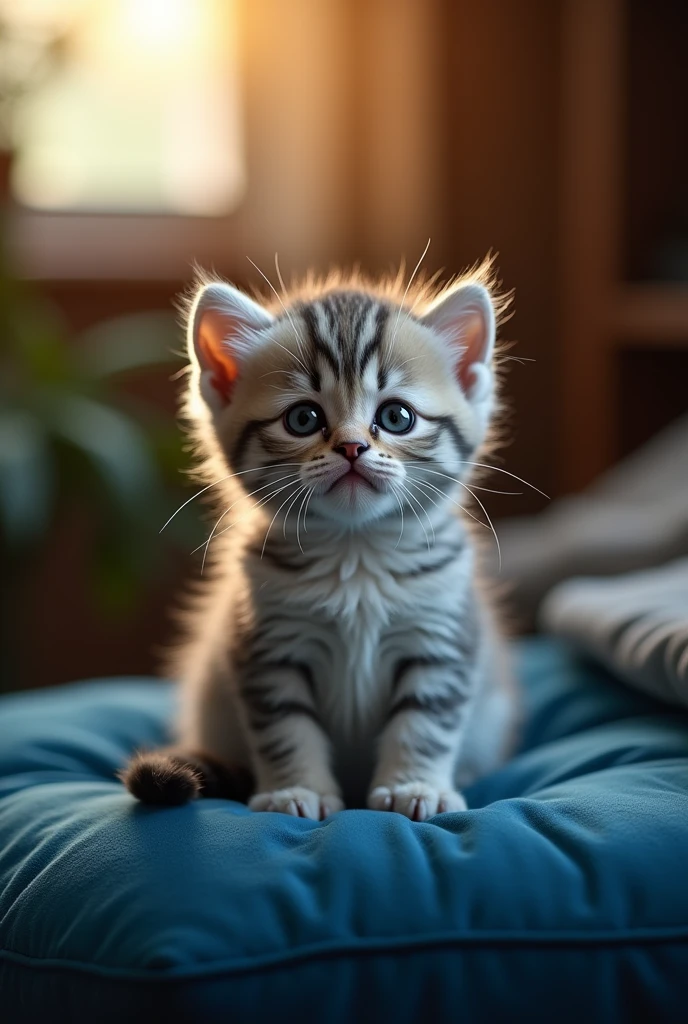 Sad kitten ultra realistic image 