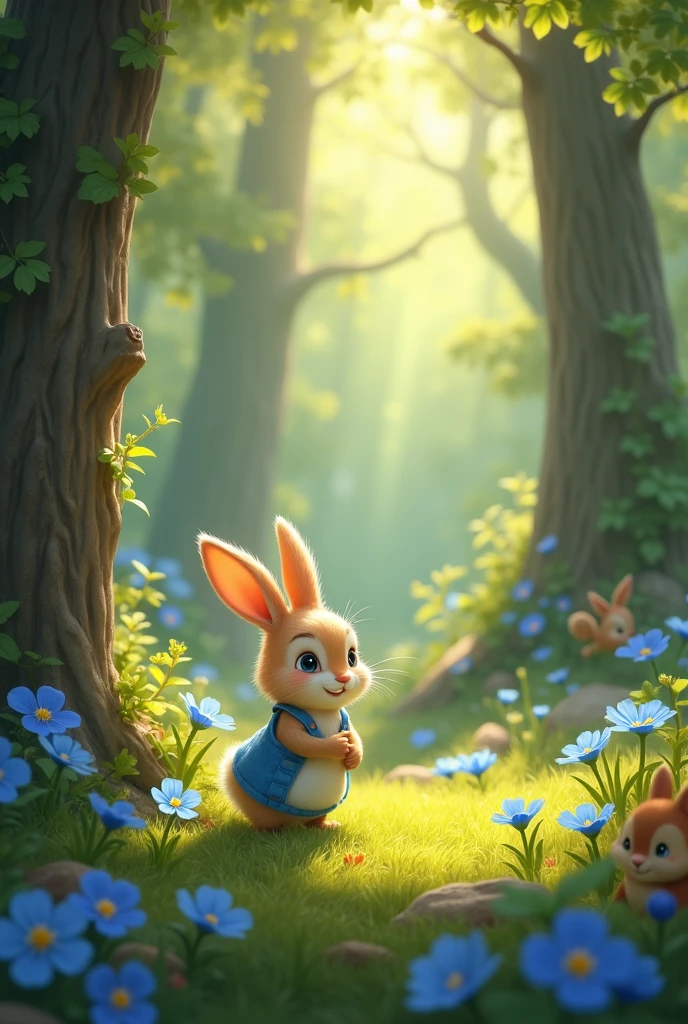 Il était une fois un petit lapin nommé Luna. Luna vivait dans une belle forêt avec beaucoup d’autres animaux. Tous les matins, Luna aimait se promener et découvrir de nouvelles choses. Un jour, en sautillant, Luna trouva une toute  fleur bleue qui n’avait jamais été vue dans la forêt. La fleur avait l’air triste car elle était toute seule.

Luna décida alors de s’occuper de cette  fleur. Elle lui apportait de l’eau tous les jours, lui chantait des chansons et lui racontait des histoires. Petit à petit, la fleur se mit à grandir, ses pétales devenaient de plus en plus brillants, et elle était de moins en moins seule, car de nombreuses autres fleurs commençaient à pousser autour d’elle.

Grâce à Luna, la forêt devint encore plus belle, avec plein de fleurs bleues partout. Les autres animaux de la forêt étaient très contents et venaient souvent voir Luna et ses fleurs pour jouer et se reposer à l’ombre. Luna était très fière de ce qu’elle avait fait, et elle se disait que même un petit lapin pouvait faire de grandes choses en prenant soin des autres.

Et ainsi, la forêt de Luna resta toujours un endroit merveilleux, rempli de couleurs et de joie. Fin.