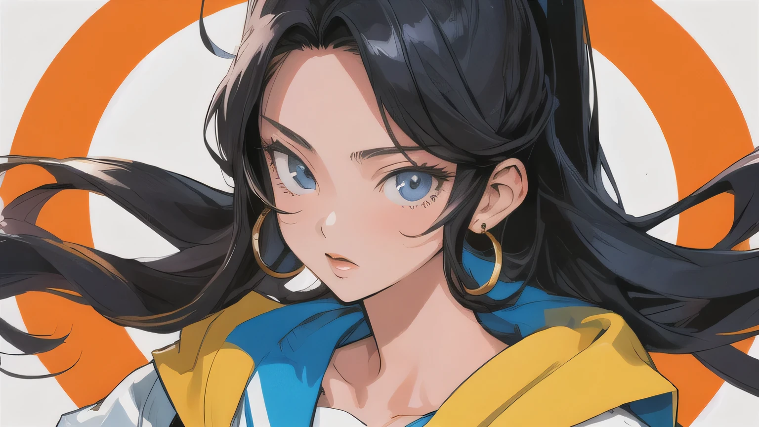 (masterpiece, Highest quality), 80s anime style, long hair girl, Sailor suit, cool, High contrast