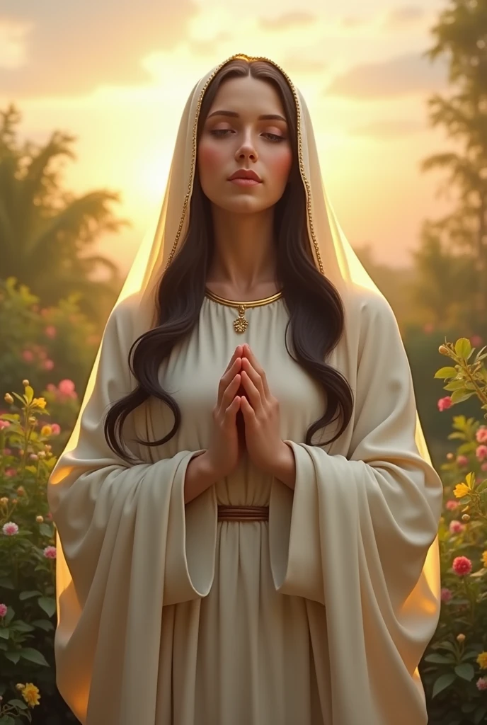 hyper realistic and high definition image of the virgin Mary