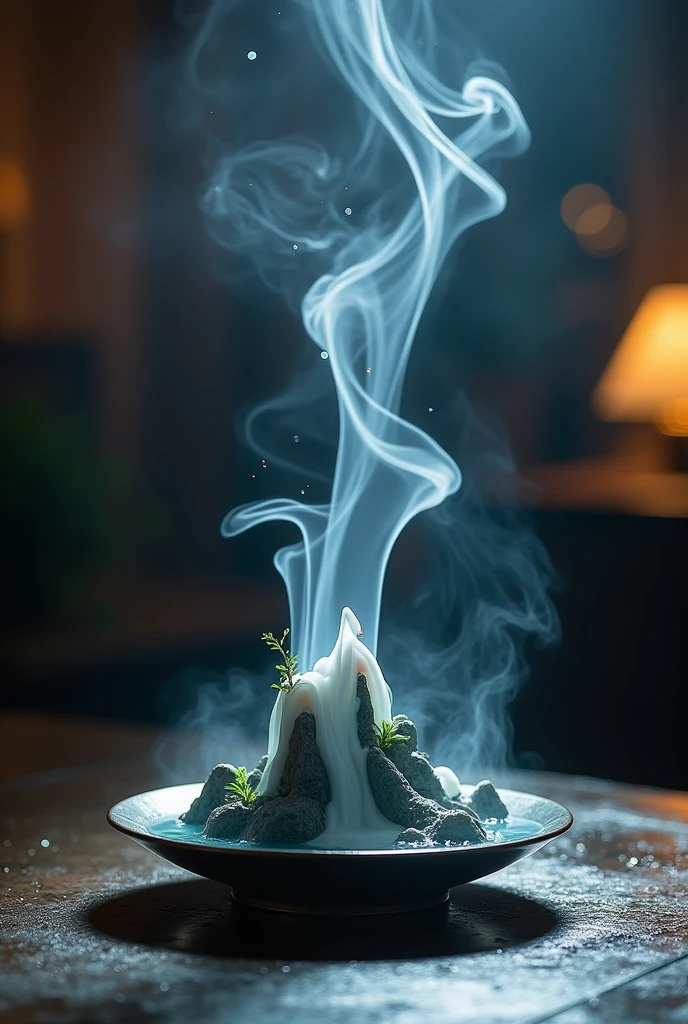 Would it be possible to create a sense of movement the waterfall effect of the incense smok...