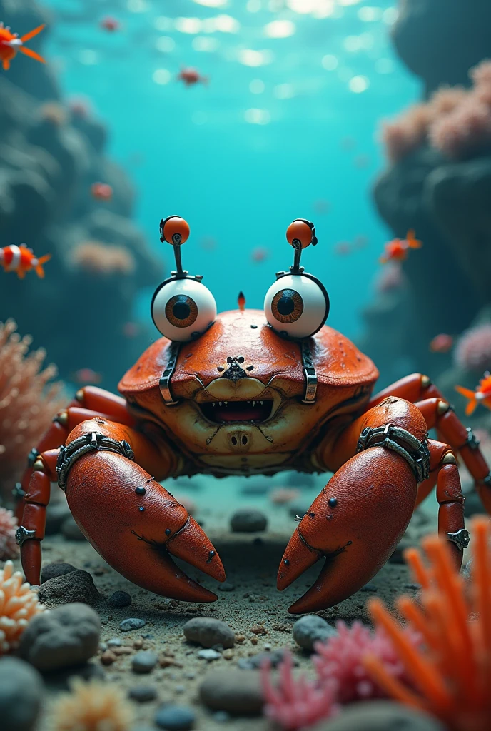BDSM crab with a human face