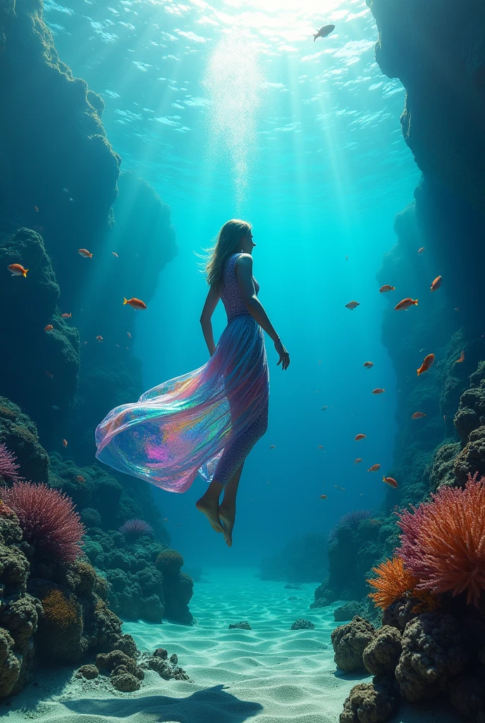 (Best Quality,4k,8K,hight resolution,Masterpiece:1.2),Ultra-detailed,(Realistic,Photorealistic,photo-realistic:1.37) Close-up of a sphere within a sphere, cute mermaid. Gentle ocean waves. Soft sunlight.