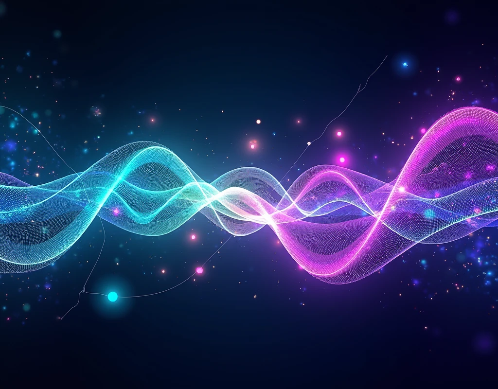 Create an image with electronic music effects without drawings.