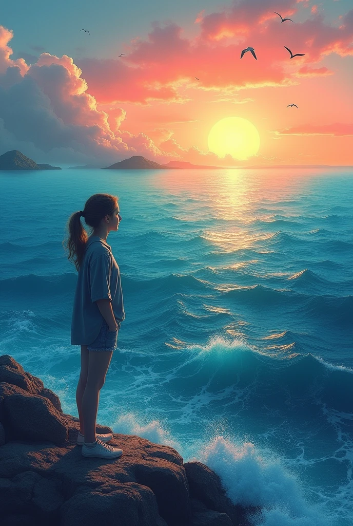 A sea that represents the depth of things to reach a greater solidity that brings joy that awakens something more than the surface that can be monotonous but awakens new questions.