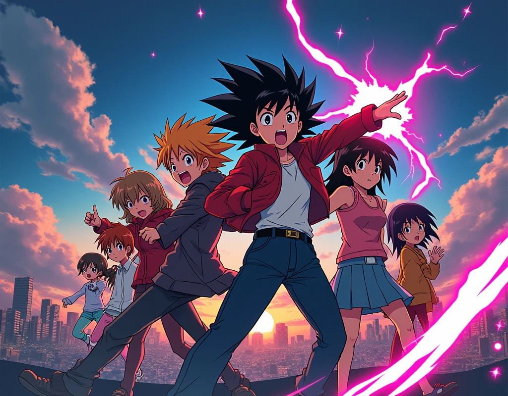 Create a comic image for an anime movie clip channel