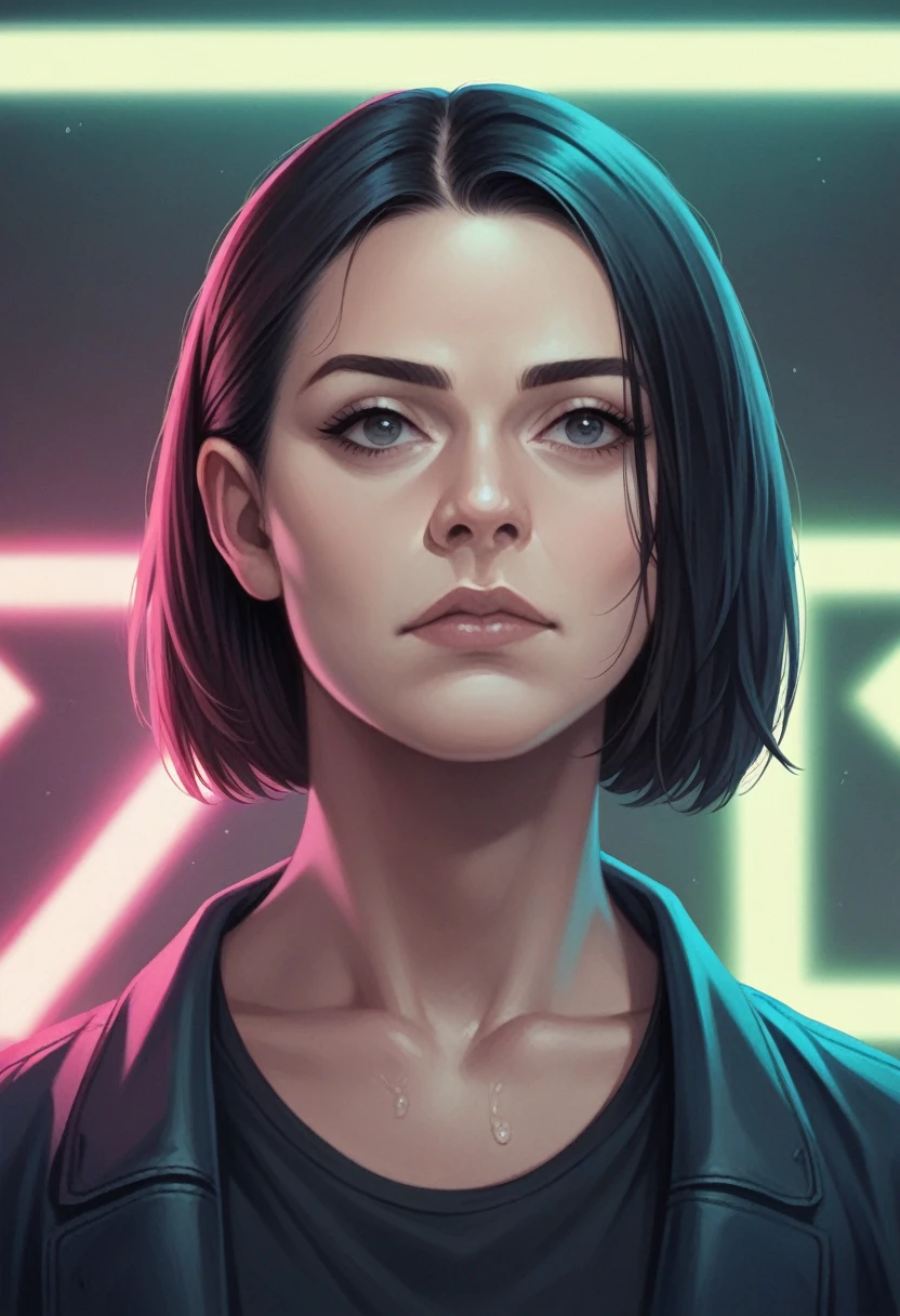 Keanu Reeves John wick frontal face close up portrait, cold neon lights, neon noir, masterpiece, best quality, photorealistic, ultra detailed on 3d