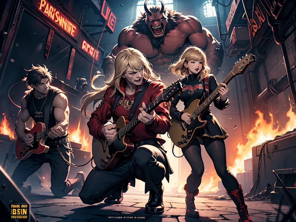 Recreate the cover of iron maiden's The number of the beast with Taylor Swift on the cover