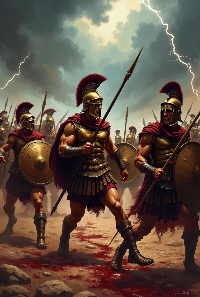 Spartans fighting
