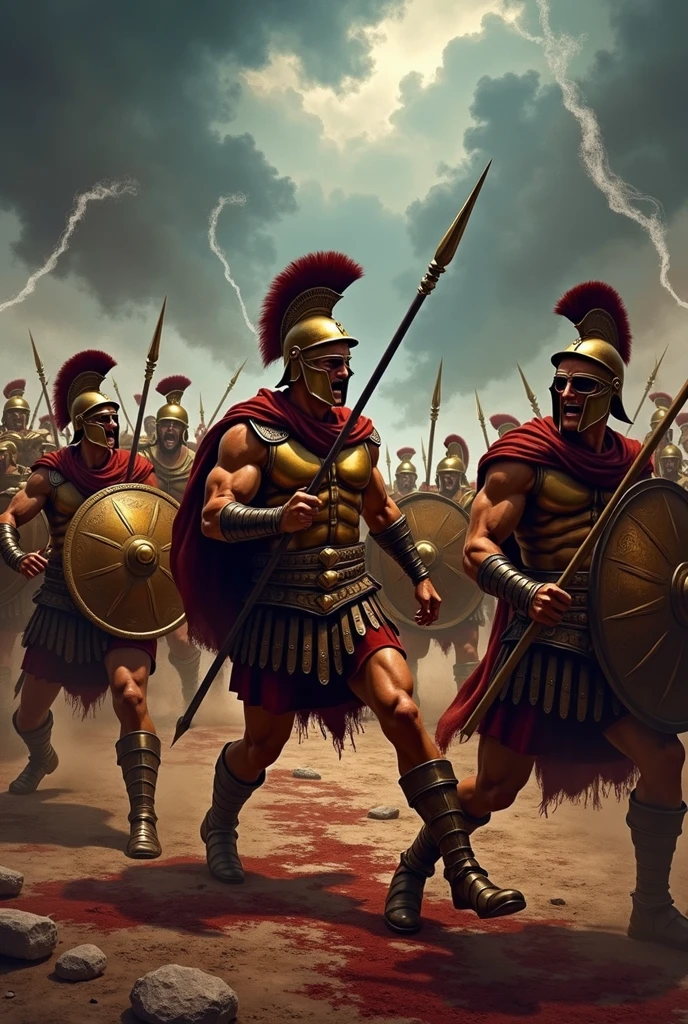 Spartans fighting