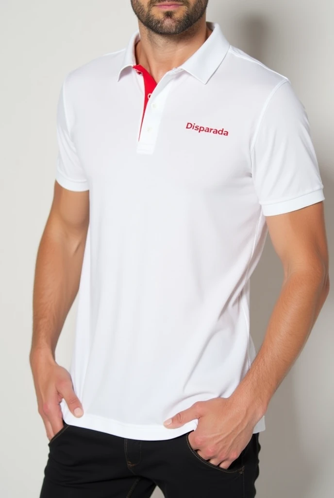 Men's and women's polo shirts, tighter style, white, with the word "Disparada" in small letters in the upper corner (near the chest). They are red. They are made of light and breathable fabrics, suitable for both casual use and light physical activities. They are tennis-style clothing.
Cut: Slim fit, for comfort and a modern fit.
Finish: Fine finish on the sleeves with elasticated edges for tightening and on the hem of the shirt, with a small (2cm) side slit for an extra touch of style.