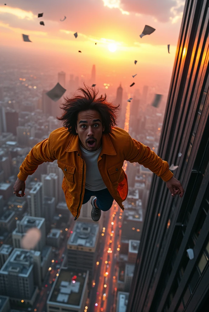 Mc Kevin falling from the building