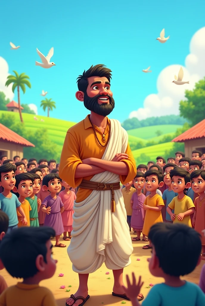Ultimately, Raju's courageous and principled role became an example for the welfare of the village as a whole. Through Raju, the villagers learned how to maintain moral guidance even in difficult situations.
This is how Raju's life lessons, principles and importance of righteousness spread in the village cartoon image