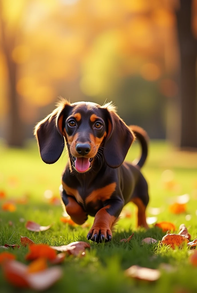 Create a dog that is a cross between a basset hound and a dachshund. 