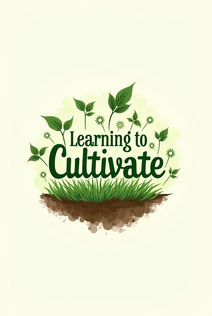 I want a logo for my Youtube channel called "Learning to Cultivate", which is dedicated to home gardening, In the logo I don't want a person to appear, just an allusion to plants and the channel's name.