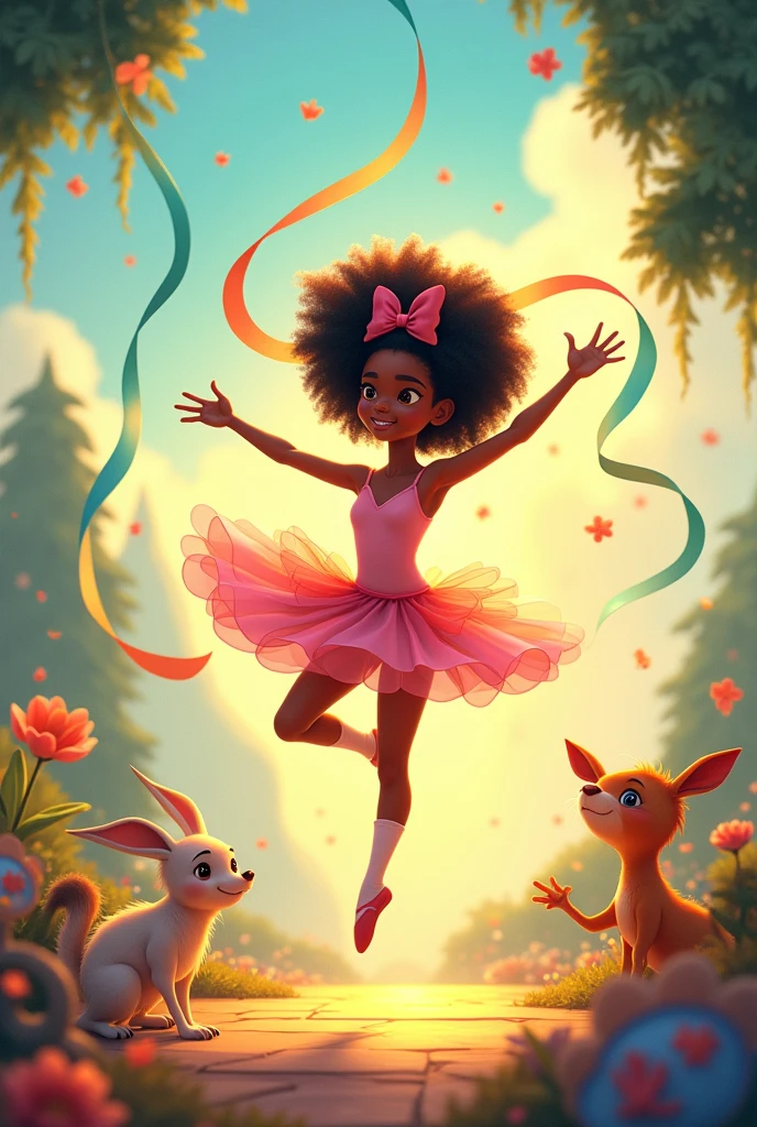 Afro-descendant ballerina with Disney Pixar images