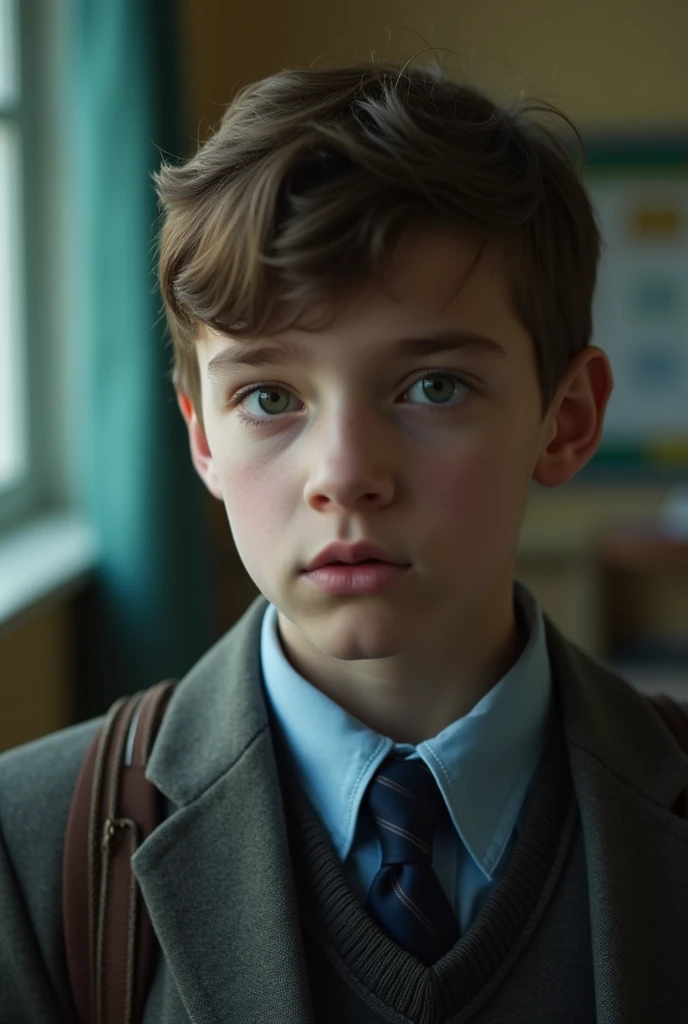 boy goes to school with a tight BDSM collar around his neck and is erotically questioned by a girl