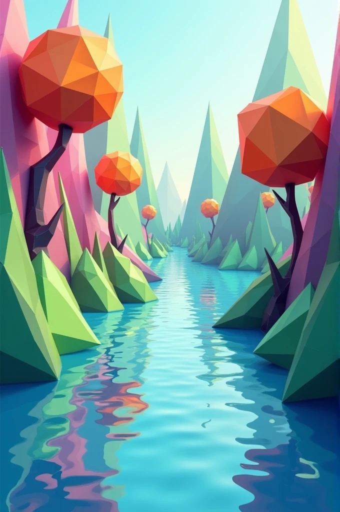 Make a river with geometric shapes 